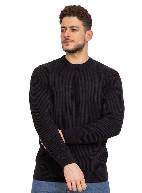 Black - Design 00145 BS - Round Pullover - Khotwh